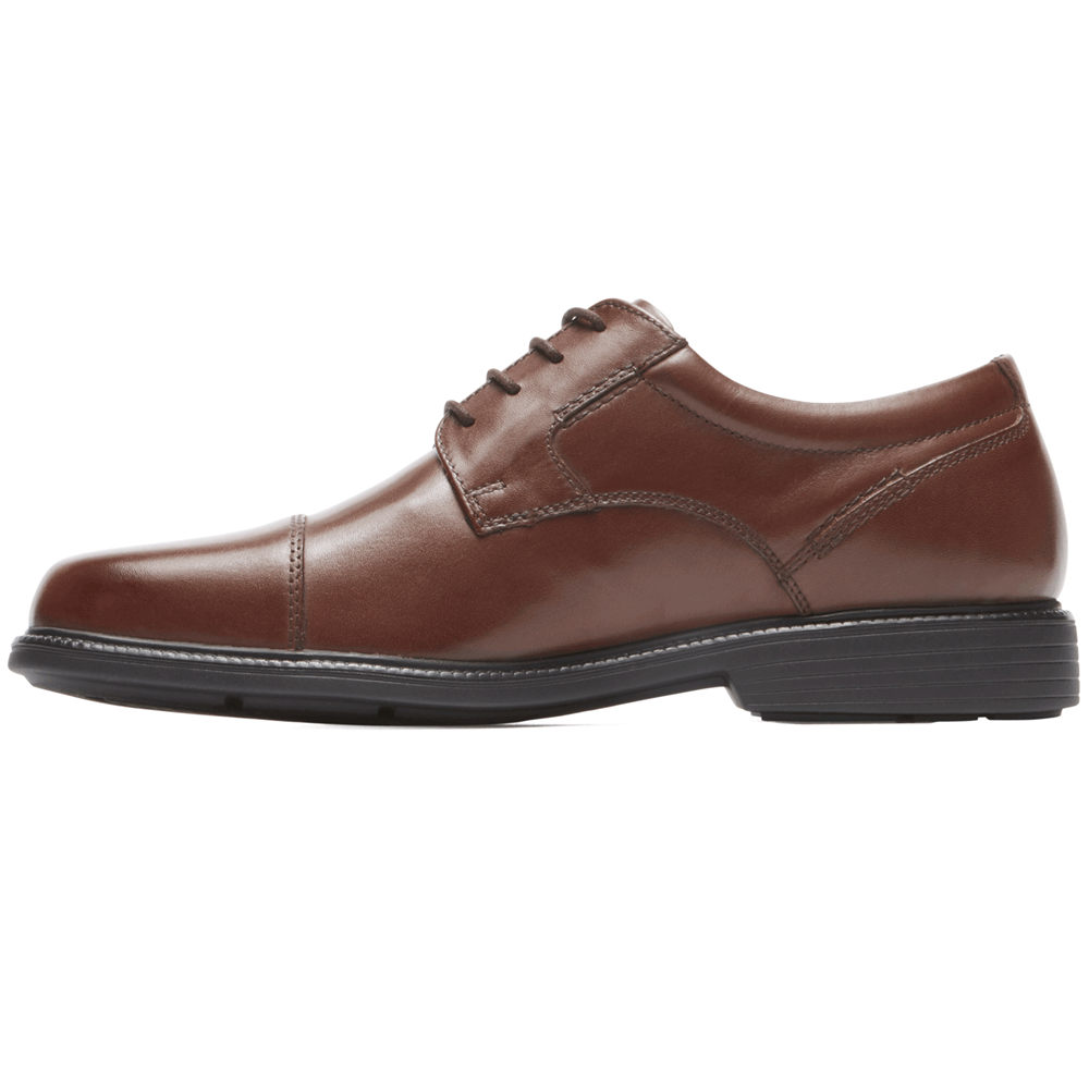 Rockport Singapore Mens Oxfords - Charles Road Cap Toe Brown - WD7152064